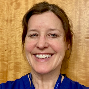 A head and shoulders portrait of a woman, Dr Hil Whited, an interventional radiologist